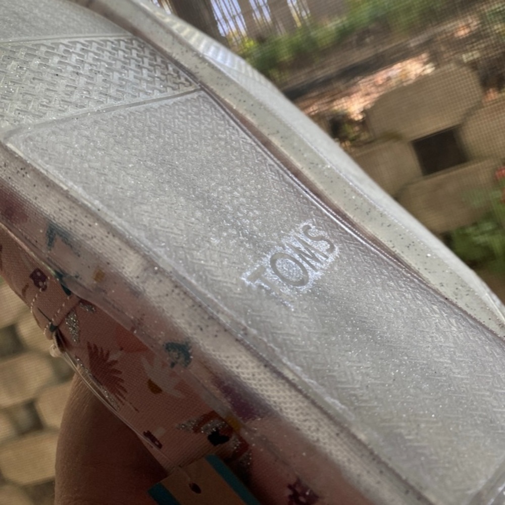 New TOMS Shoes Size 5.5 YOUTH Big Kids Girls Alpargata Glitter Fairy Garden - Picture 12 of 12